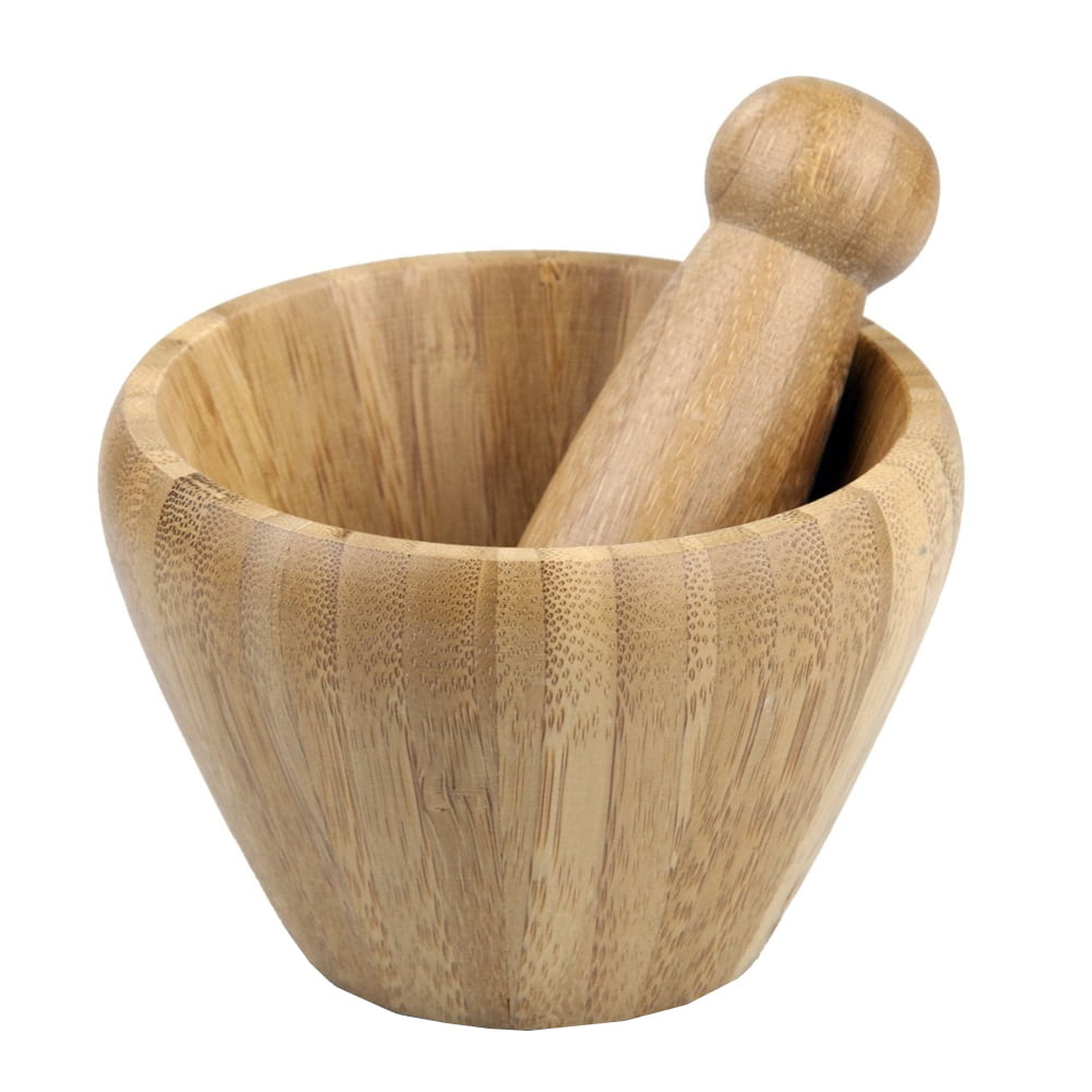 HDS Trading Corp Home Basics Mortar and Pestle Bamboo 