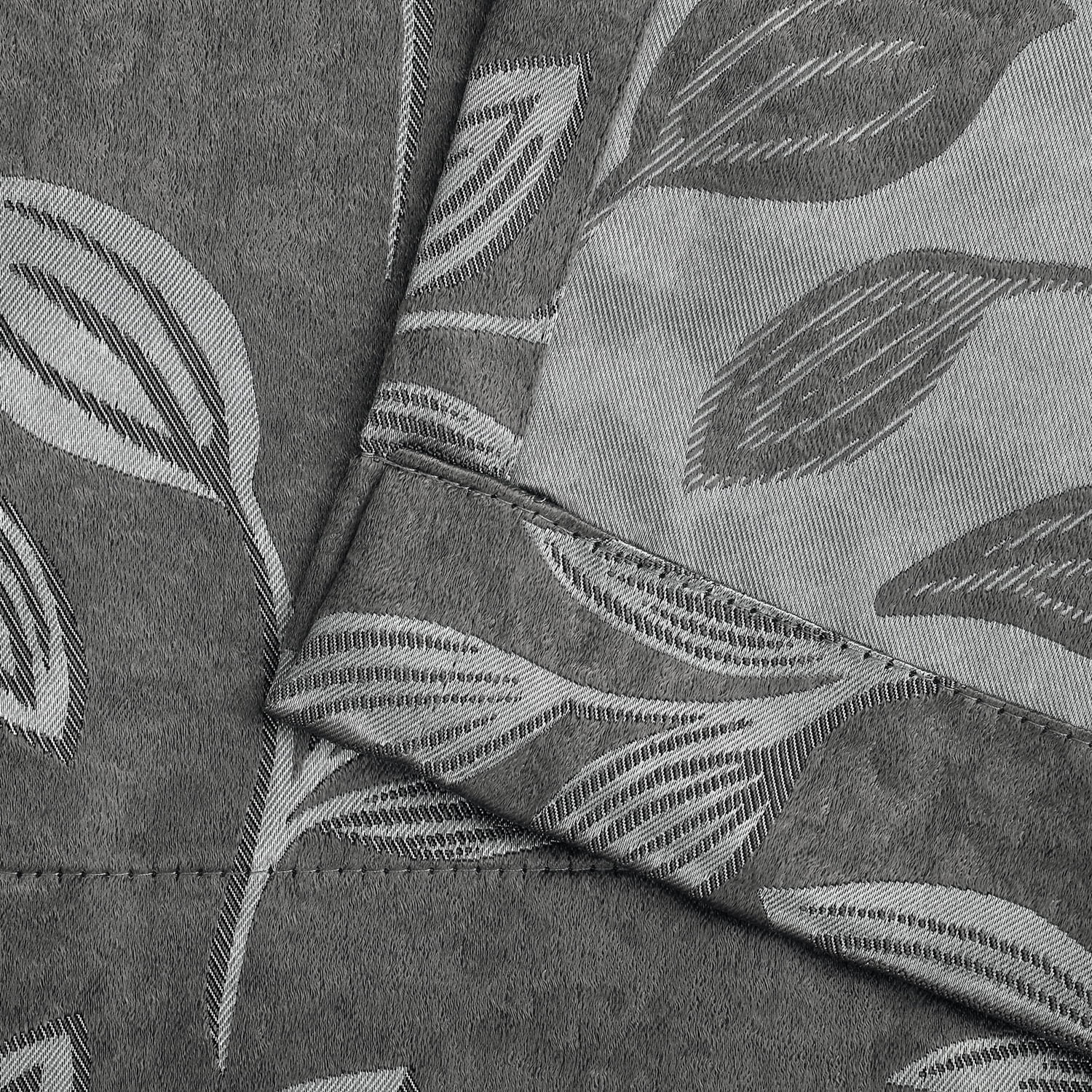 Leaves Blackout Curtain Panels, 42" x 84", Nickel Black by Blue Nile Mills
