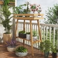 thumbnail image 6 of Bamboo  Stand Indoor, 2 Tier  Table for Indoor Plants, Window Tall  Bench Shelf Flower Pot Holder for Living Room Patio Balcony, 6 of 7