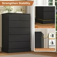 thumbnail image 5 of Tall Dresser with 6 Drawers, Modern Chest of Drawers/Storage Cabinets for Bedroom, 6 Drawers Dresser Storage Organizer for Living Room Closet, Black, 5 of 9