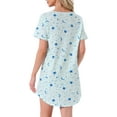 thumbnail image 3 of Camisón de mujer INSPIRE CHIC, vestido de camiseta, colorido, a rayas, con mangas cortas, camisón, talla 2XL, estrella y luna, 3 of 6