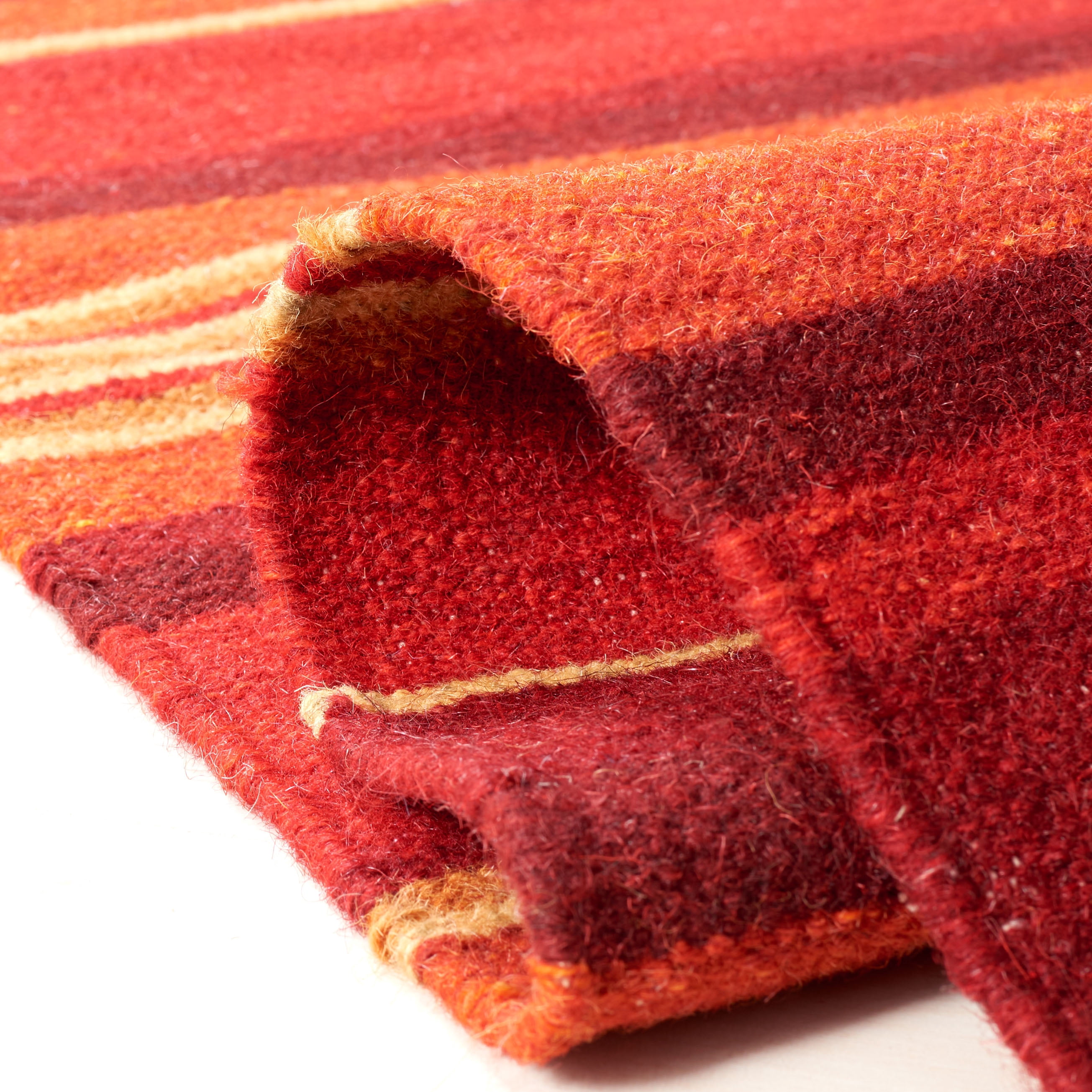 SAFAVIEH Striped Kilim Colbert Striped Area Rug, Red, 7' x 7' Square