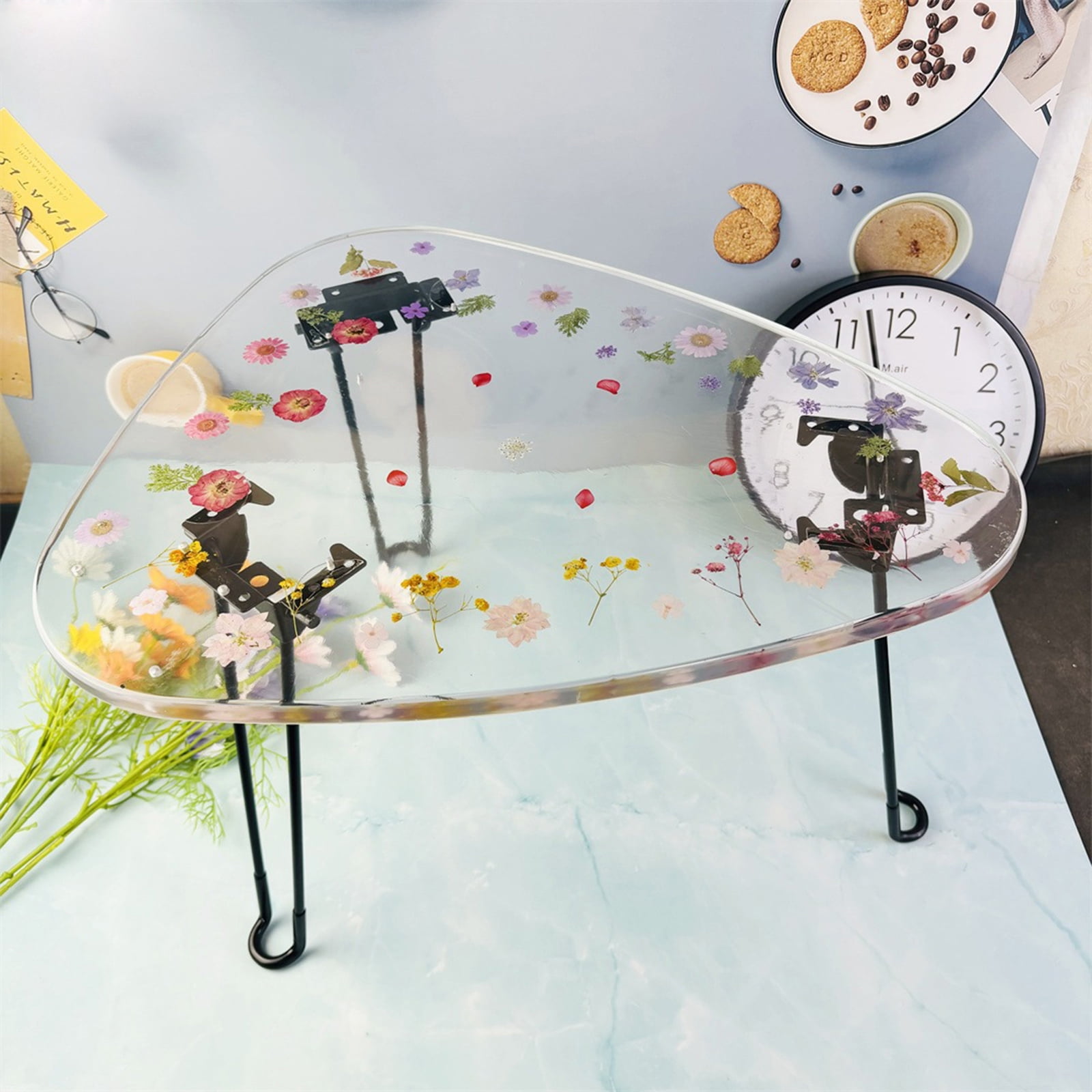Table Crystal Epoxy Resin Mold Handmade Oversized Triangle River Table Silicone Mold Large Table Ornaments Craft