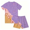 thumbnail image 5 of BOOMNY Boys 2 Peice Clothes Set Ice Cream Graphic Long Sleeve Tshirts Shorts Outfits for Kids Comfy Clothing Set, 5 of 5