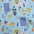 thumbnail image 1 of oneOone Velvet Light Blue Fabric Summer Beach Sewing Material Print Fabric By The Yard 58 Inch Wide, 1 of 7