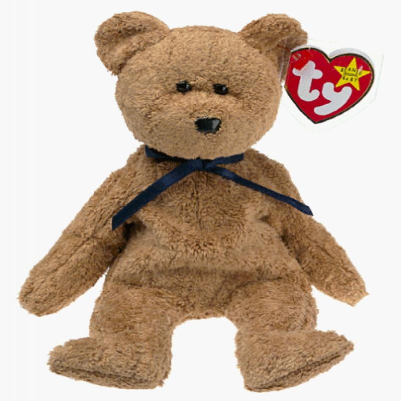 TY BEANIE BABIES FUZZ BROWN BEAR JULY 23RD 1998 NEW WITH TAG 