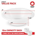 thumbnail image 2 of (120 Pack) 12 oz Elegant White Plastic Bowls for Parties Small Disposable Bowl for Fancy Dinner or Cocktail Party, Soup and Salad, Thick and Sturdy - Stock Your Home, 2 of 7