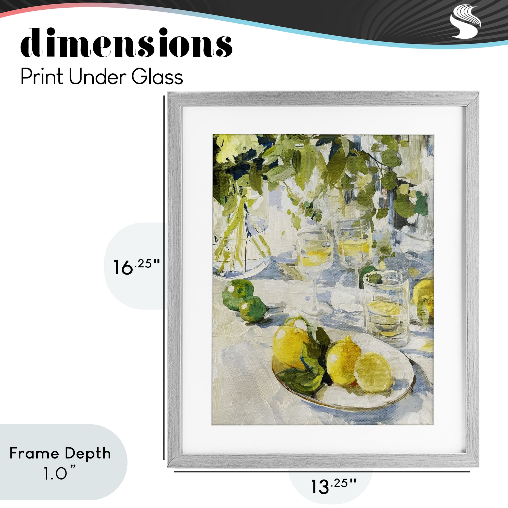 Stupell Industries Meringue Lemons Table Spread Gray Framed Print Under Glass, design by Annabelle Hall