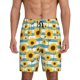 thumbnail image 1 of Fotbe White Blue Striped Sunflower Pantalones Cortos de Pijama para Hombre, Ropa de Dormir, Pantalones de Pijama Cortos para Hombre-X-Large, 1 of 6