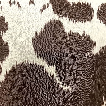 Cow Print Faux Leather, Textured Animal Hide Vinyl, Embossed Upholstery Craft and DIY Pleather - Fabric by The Yard (Brown on Cream)