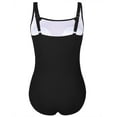 thumbnail image 4 of Firpearl Women's Black One Piece Bathing Suit Ruched Tummy Control Swimsuit, 4 of 5