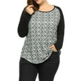 thumbnail image 2 of Agnes Orinda Women's Plus Size Boho Relaxed Fit Blouse Color Block Long Sleeve Top 4X Black, 2 of 7