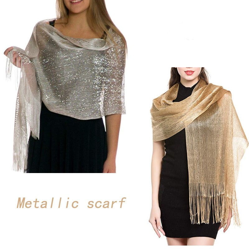 Chal De Gasa Negra Con Pedrería Para Mujer – 200 Cm De Largo, Ligero Y Brillante, Ideal Para Bodas Y Eventos Formales