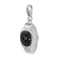 thumbnail image 4 of Amore La Vita  Sterling Silver Rhodium-plated Polished 3-D Enameled Wristwatch Charm with Fancy Lobster Clasp, 4 of 5
