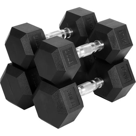Hex Dumbbells Set, 60 LB-100 LB PVC Hex Dumbbells Weight Set Anti Roll, Cast Iron Dumbbell Knurled Handle, Strength Training Dumbbell for Home Gym, 5-15 Lbs or 20-30 Lbs
