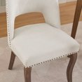 thumbnail image 6 of CQSXDA Fabric Upholstered Wooden Dining Chairs Set of 2, Cozy Farmhouse Style for Kitchen and Dining Room Décor，Beige, 6 of 12