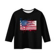thumbnail image 4 of GERsome Girls Boys 4th of July T-Shirts Unisex Kids American Flag 3/4 Sleeve Crewneck Shirts USA Stars and Stripes Patriotic Tops, 7-8 Years, 4 of 4