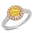 thumbnail image 2 of 1.86 ct Round Cut Natural Citrine Solitaire with Accents Engagement Ring for Women in 18K White/Rose Gold, 2 of 2