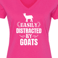 thumbnail image 4 of Inktastic Easily Distracted by Goats Women's V-Neck T-Shirt, 4 of 5