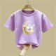 thumbnail image 4 of Blusas y camisas de manga corta con cuello redondo para niños Camiseta de verano de manga corta estampada para niñas Jersey elegante de cuello redondo para niñas Top de algodón para niños, 4 of 6
