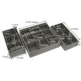 thumbnail image 2 of Household Essentials 3 Piece Drawer Organizers Starter Set, Large Tray and 2 Small Trays, Polyester Linen and PP Non-Woven Lining, Strong Chipboard Siding, Versatile, Nestable, Silver, 2 of 10