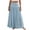 44#Sky Blue, variant on Women's Bohemian Style Elastic Waist Band Cotton Linen Long Maxi Skirt Dress