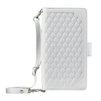 Mantto for Samsung Note 8, PU Leather Crossbody Case Purse Zipper Pocket Folio Card Slots Wallet Kickstand Phone Case with Shoulder Strap & Wrist Strap For Samsung Galaxy Note 8,
White