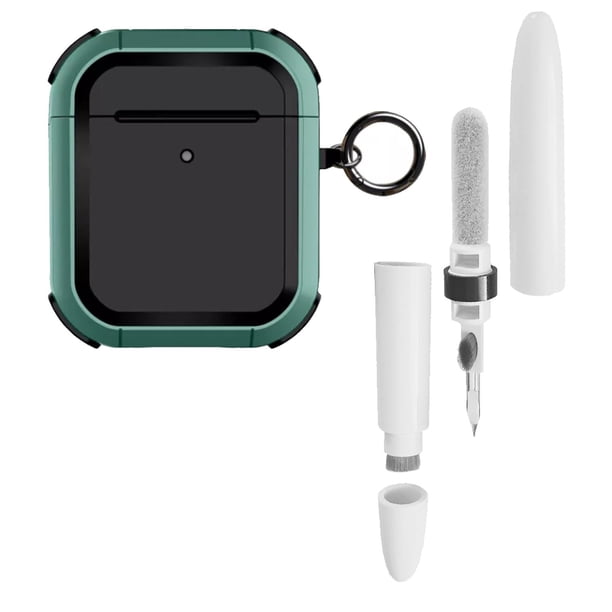 Funda Uso Rudo Gadget Collection Mx para Airpods 2 Con Pluma Limpiadora y Gancho verde