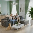 thumbnail image 5 of Gizoon 105" L Shaped Sectional Couch for Living Room, Memory Foam Cloud Sofa with Chaise, Modular Corduroy Floor Sofa, Grey, 5 of 9