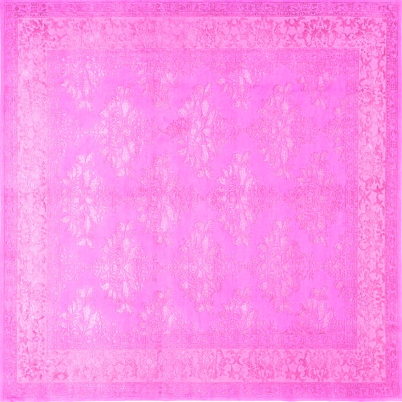 Ahgly Company Indoor Square Persian Pink Traditional Area Rugs, 3' Square