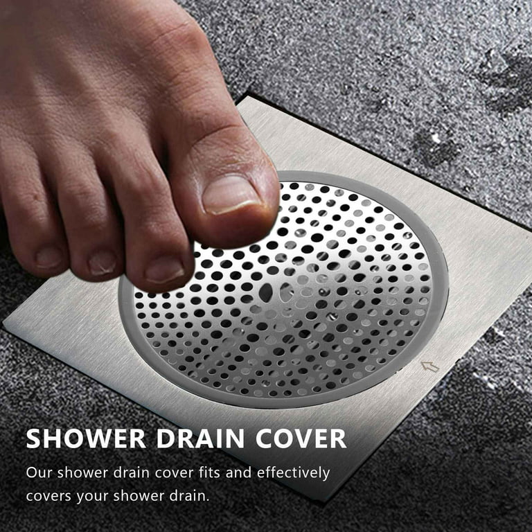 Shower Drain Hair Trap, Durable Stainless Steel and Silicone Hair Catcher  Shower Drain Cover - Is Easy