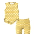 thumbnail image 5 of Summer Outfits for Kids Girls Size 7-8 Girls 2 Piece Outfits Cute Clothing Sets Vacation Short Sleeve T Shirts Top and Shorts Athletic Tracksuit Yellow 12-13 Years, 5 of 8