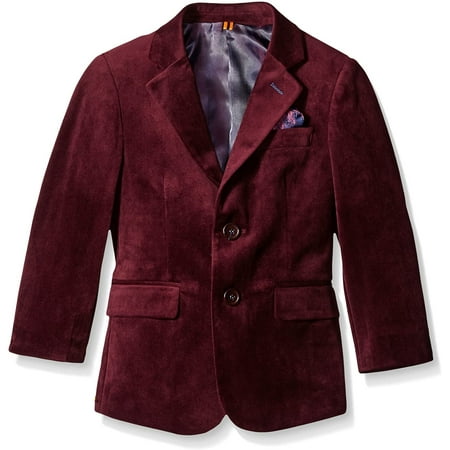 

Isaac Mizrahi Boys Big Boys Single-Breasted Velvet Blazer Burgundy 12