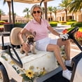 thumbnail image 3 of Golf Cart Seat Covers for 2 Seater, Yellow Floral Spring Soft Microfiber Cart Seat Towel Blanket, Vintage Summer Botanical Absorbent Breathable Non Slip Bench Seats Protector for Golf Course 51"x31", 3 of 9