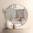 thumbnail image 5 of WallBeyond 24 Inch Aluminium Frame Round Wall Mirror for Bathroom, Bedroom, Living Room, Entrance, Vanity Mirror, Gold, 5 of 8