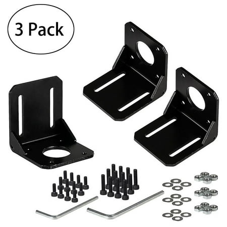 

3 Pack Steel L Shaped Mounting Bracket for Nema 17 Stepper Motor with Screws and Inner Hexagon Spanner