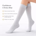 thumbnail image 5 of Diamond Star Women's Knee High Socks Trouser Socks, Stretchy Soft Thin Material (Silver - 6 Pairs, Socks Size 9-11, Fit Women's Shoe Size 4-10.5), 5 of 6