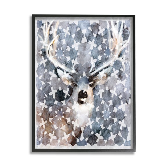 Stupell Industries Abstract Forest Stag Geometric Pattern Blue Brown, 11 x 14, Design by Stellar Design Studio