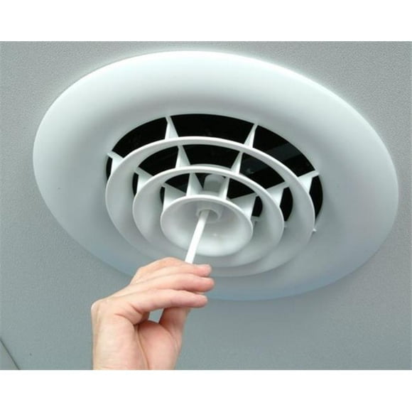 Havaco Quick Connect HT-GB-R1BD White Round Ceiling Diffuser and 8 in. Boot with Butterfly Damper