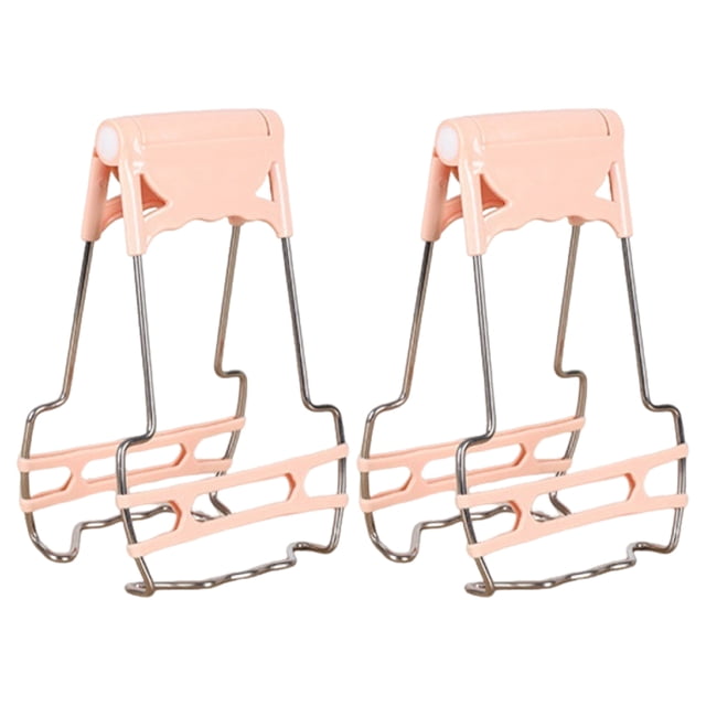 Eigraketly Soporte para cuenco antiescaldaduras, conjunto con rizador, manejo seguro para platos calientes, accesorios para horno halógeno, 2 Artesanía Rosa
