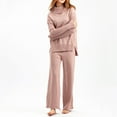 thumbnail image 5 of Lindreshi Sweater 2 Piece Sets for Women Women Long Sleeved Knitted Loose High Collar Sweater Widened Leg Pants Set, 5 of 5