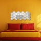thumbnail image 1 of Juego de pegatinas de pared de espejo 36pcs | Calcomanías de vinilo acrílico removibles | Decoración del hogar DIY para sala de estar y dormitorio | Ligero Fácil de Instalar | Plata 50x43x40mm |, 1 of 8