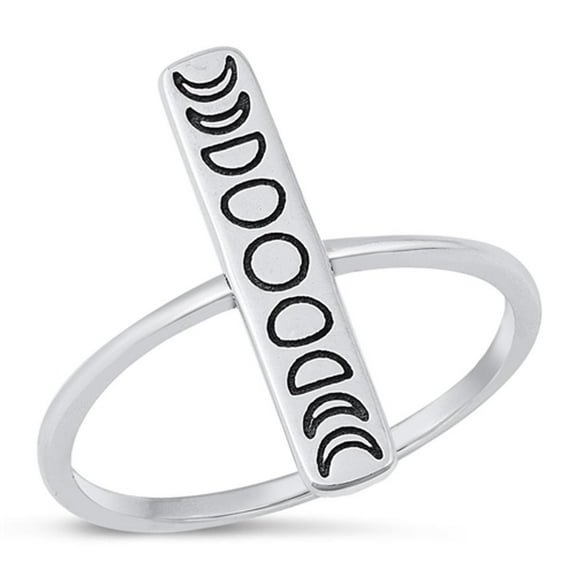 Beautiful Moon Phase Ring .925 Sterling Silver Heavenly Body Band Jewelry Female Male Unisex Size 10
