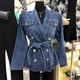thumbnail image 1 of BM Denim Traje De Cintura Estrecha Blazer De Doble Botonadura, 1 of 3