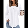 thumbnail image 4 of Camisas de Larga para Mujer, Conjuntos de Otoño, Cuello Redondo, Túnicas Casuales, Blusas de Moda, Ropa de Moda. XXL, 4 of 6