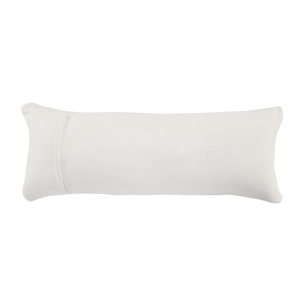 Ox Bay 14" x 36" Hand-Woven White/ Tan Geometric Cotton Blend Pillow Cover