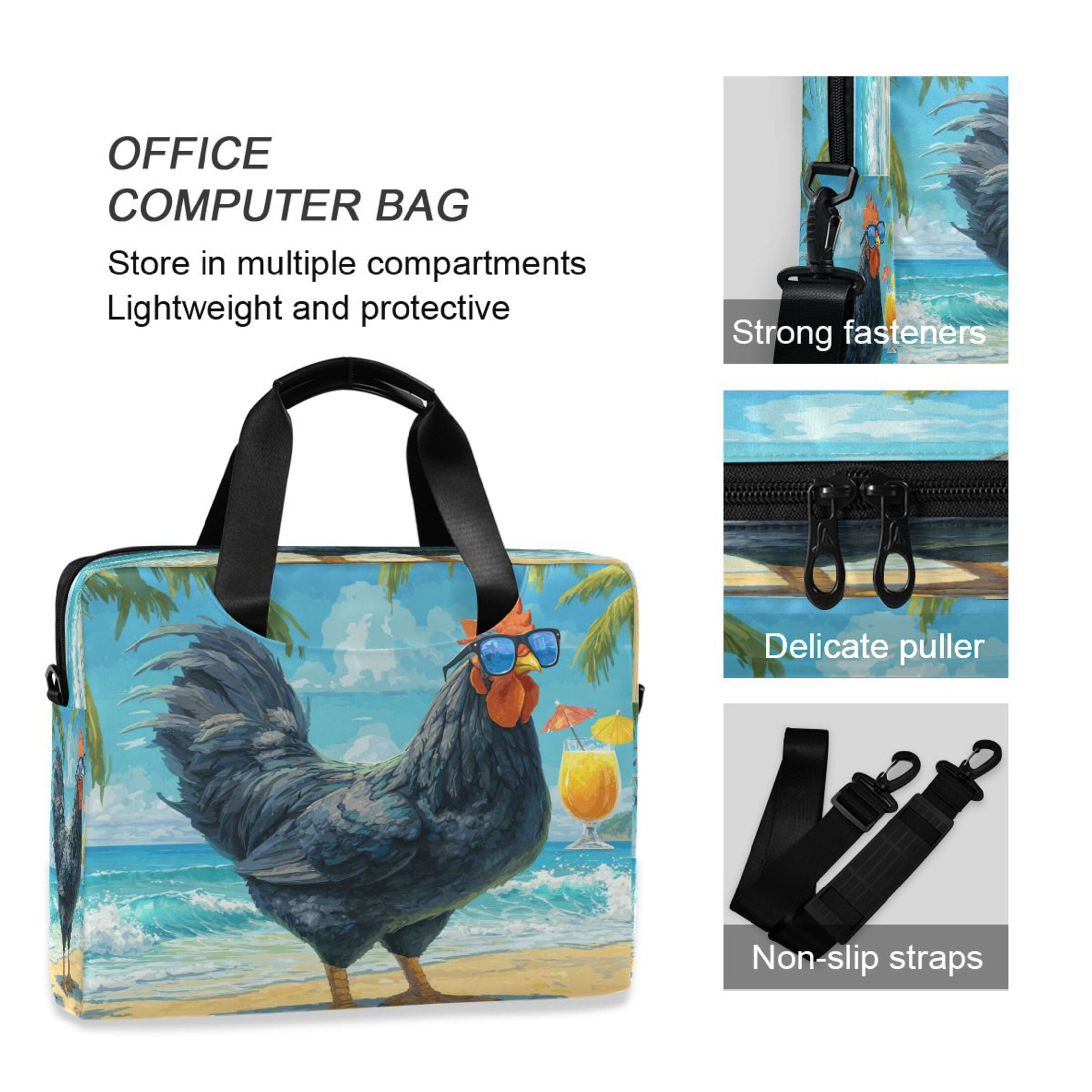 Laptop Bag Laptop Briefcase 15.7 x 3 x 11.8 Inches Laptop Bag Briefcases Laptop Storage Travel Laptop Bag Work Laptop Bag Black Rooster
