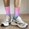 thumbnail image 4 of Uemuo Colorful Glitters Pattern Women's Crew Socks, Soft Durable Breathable Moisture-Wicking with Odor Control Cotton socks, 4 of 9