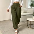 thumbnail image 4 of Khunlpohl Womens Casual Sports Pants Elastic High Waist Yoga Workout Joggers Pant Plain Loose Trousers with Pockets, 4 of 8