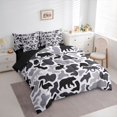 thumbnail image 2 of Manfei Retro Camo 7-Piece Twin Bedding,Lovely Bear Bedding Comforter Set,White Black,Black Reversible, 2 of 7